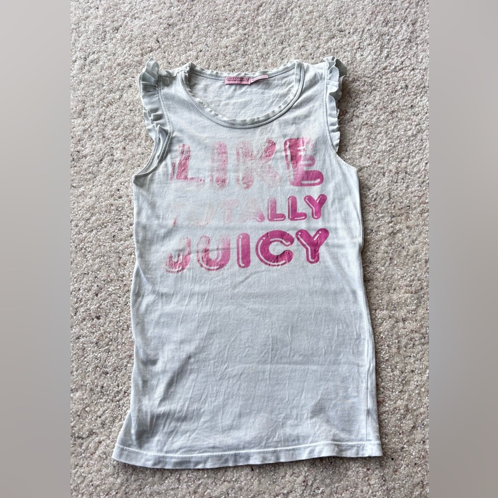 Juicy Couture light blue Tank with Pink Graphic - Like Totally Juicy XS P